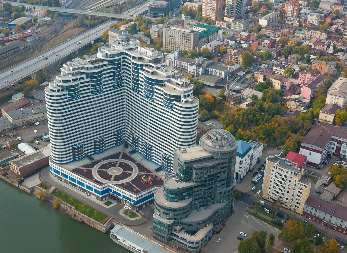 Изометричная, яркая, детализированная, объемная и фотореалистичная иллюстрация ЖК Белый Ангел в Ростове-на-Дону. Чёткие контуры, не размазанные линии, высокое качество, прозрачный фон, не обрезать края картинки emoji