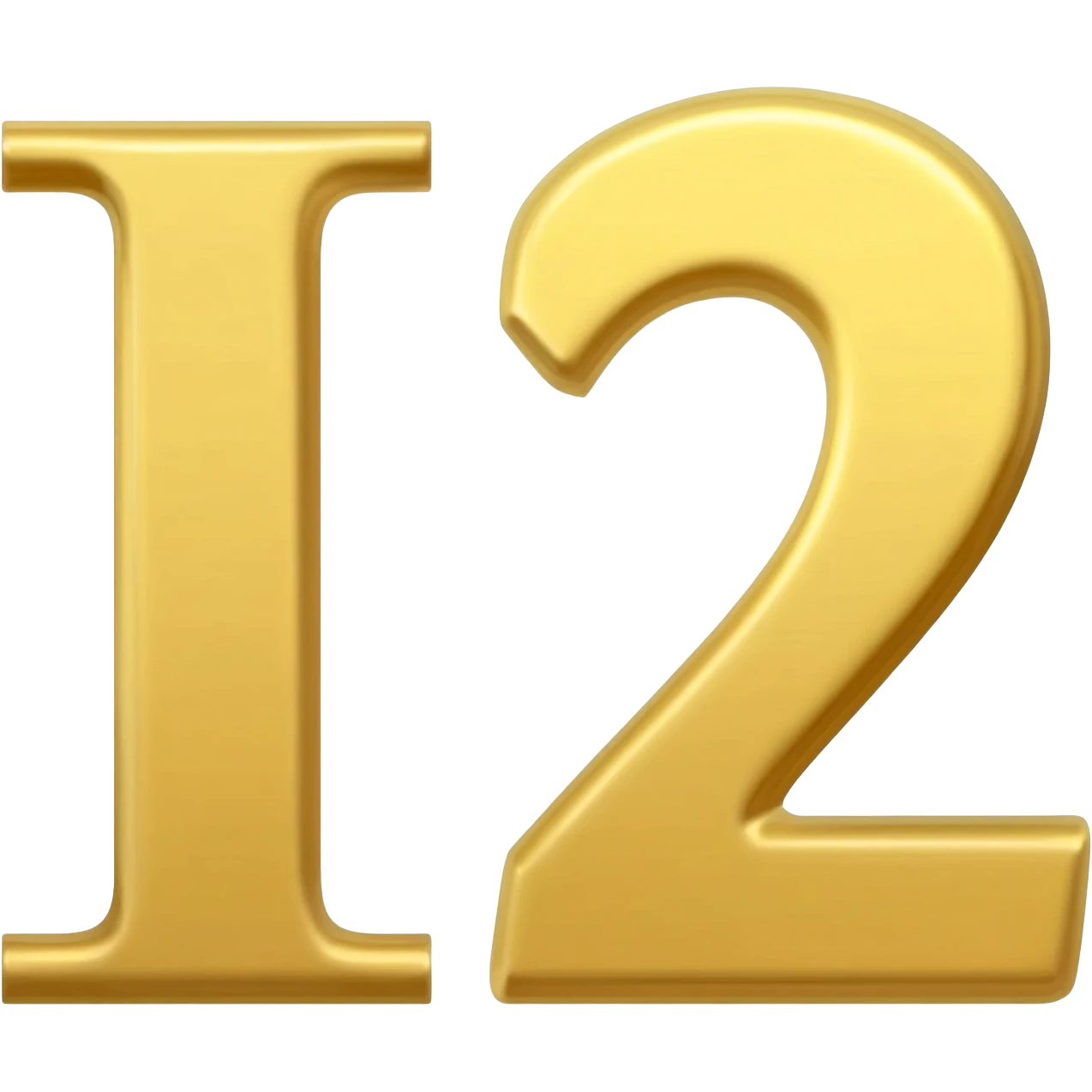 Un grafismo con color oro que incluya la letra I y el 2 emoji