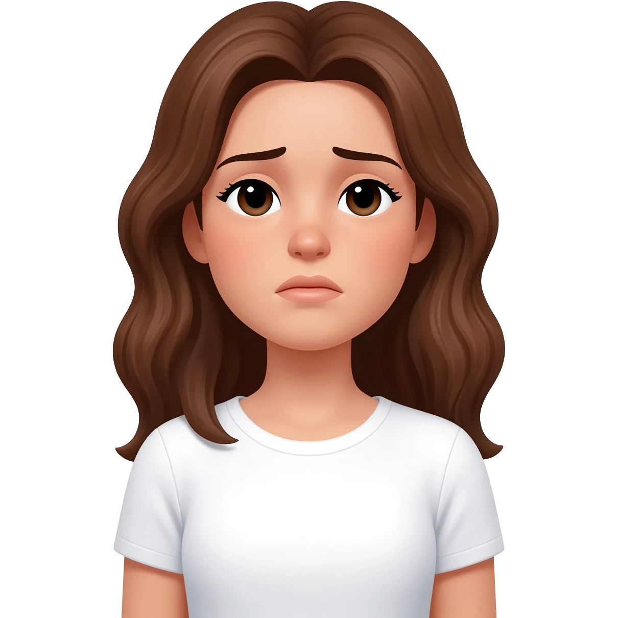 Mujer pelo castaño cansada emoji