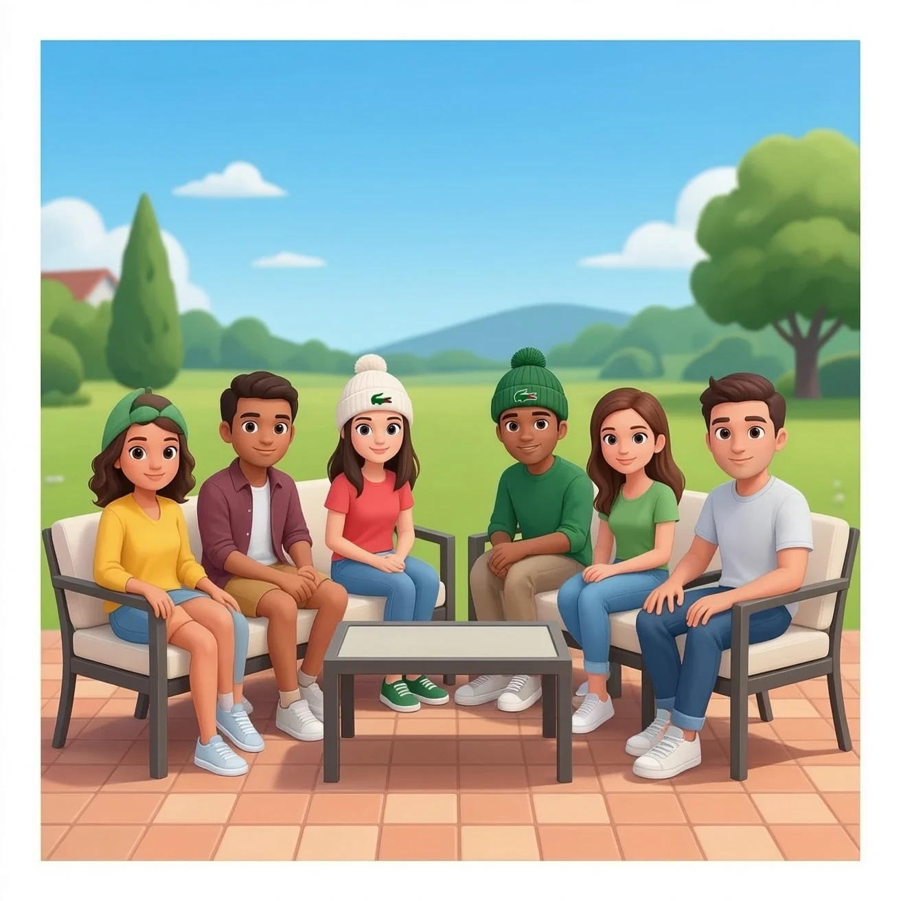 Patio furniture please friends Lacoste beanie for sale with lacoster emoji