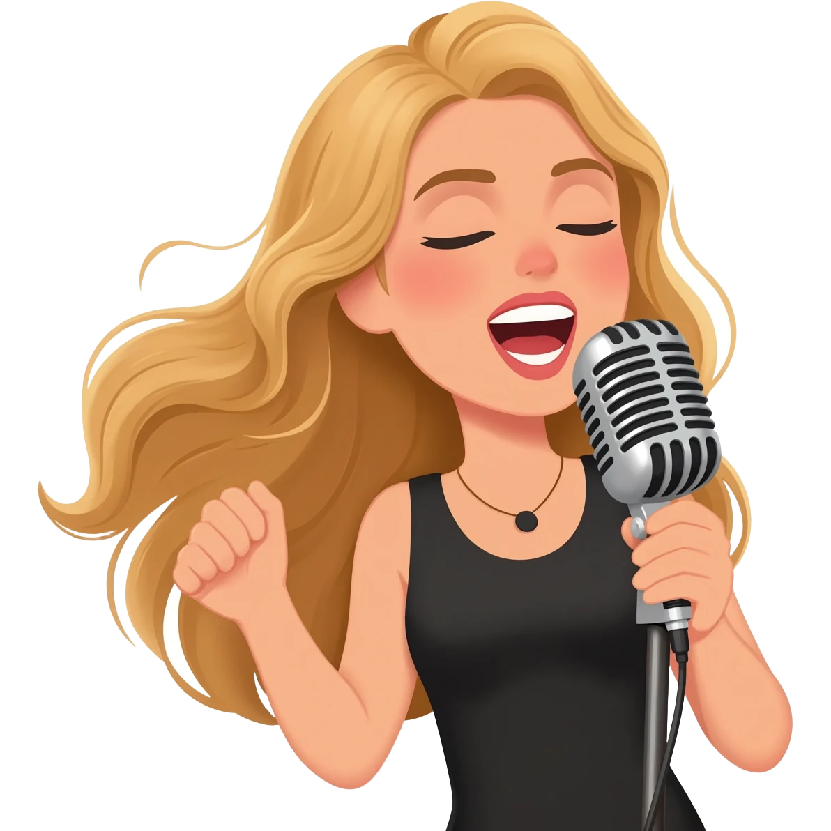 Long blonde hair female singer emoji