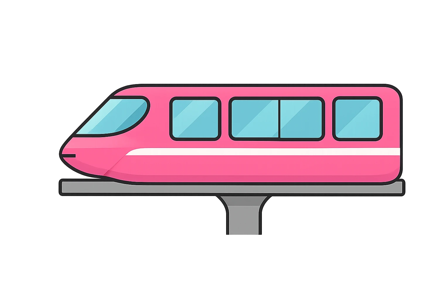pink monorail emoji