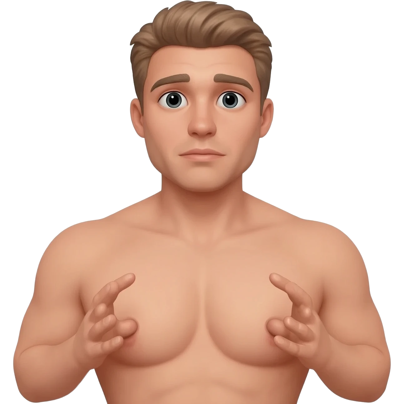 Kneen Nude Male sub with erection, nude femdom worship emoji