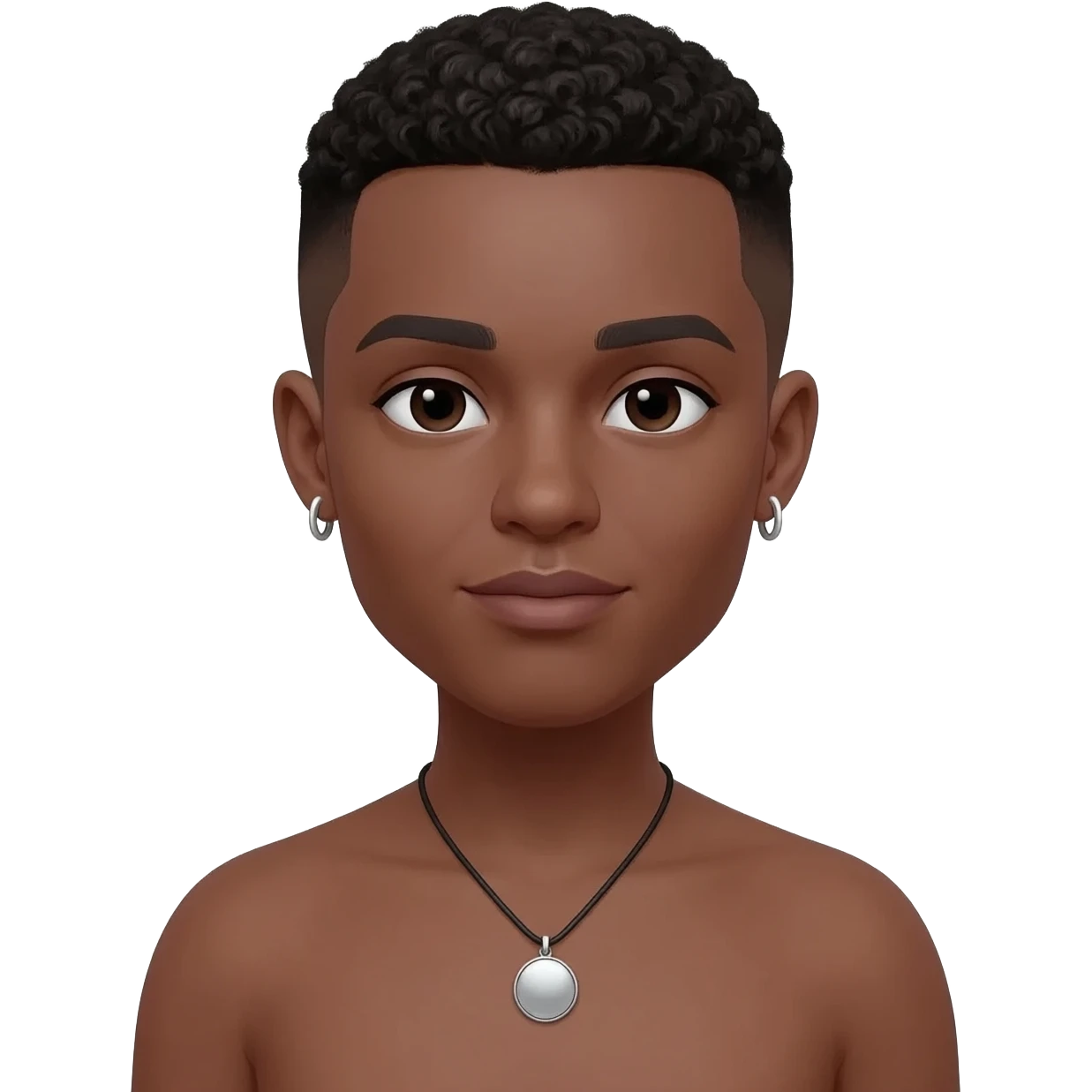 q tenga taper fade cn cerquillo sea moreno y tenga aretes emoji