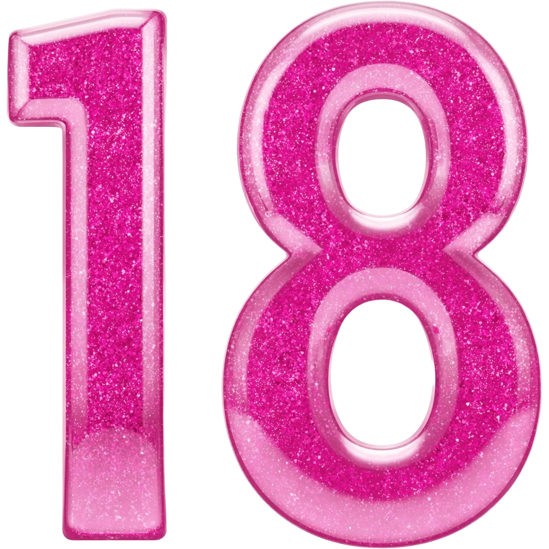 numeros pink vidro glitter emoji