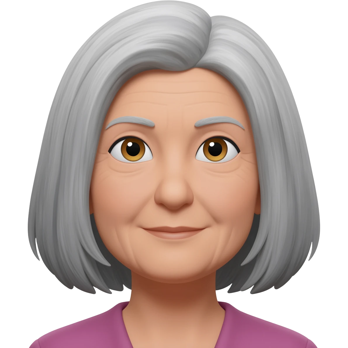 mujer de 64 años pelo gris emoji