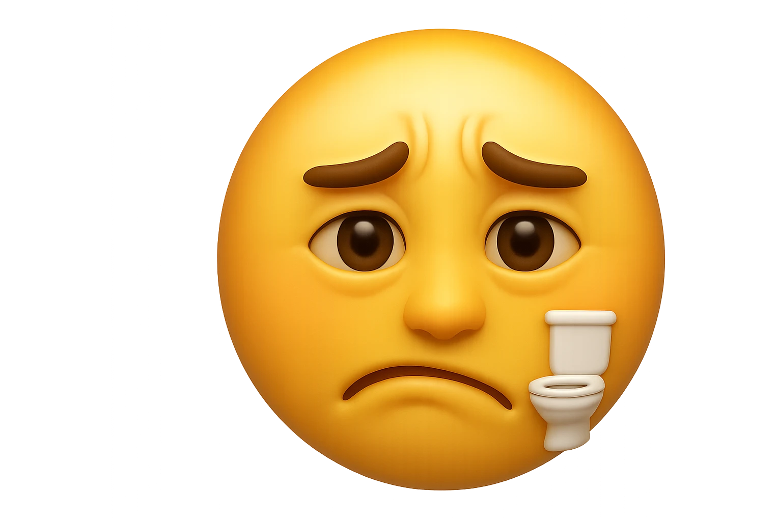 emoji stile iphone che riguarda l'argomento "stipsi/andrò al bagno oggi?", iperrealistico 4k emoji