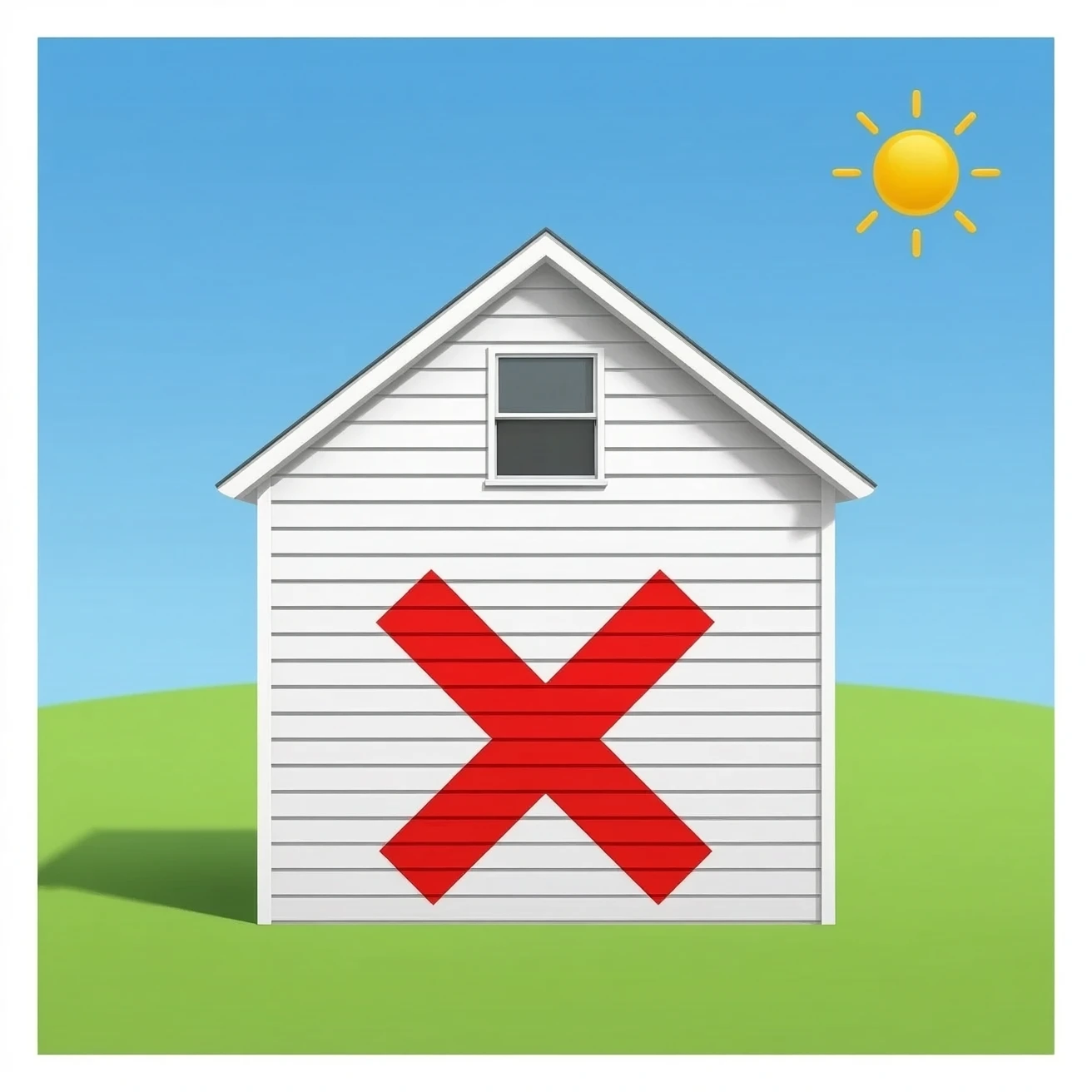 HOUSE WITH AN X emoji