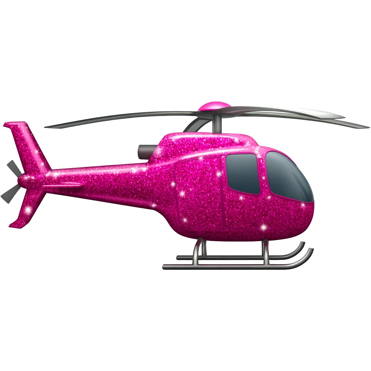 Pink helicopter with glitter emoji