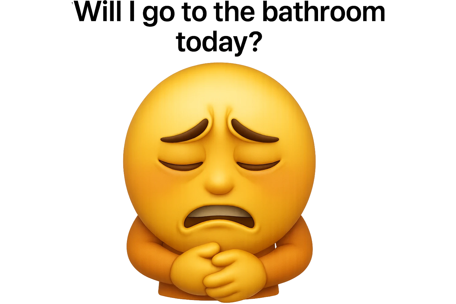 emoji stile iphone che riguarda l'argomento "stipsi/andrò al bagno oggi?", iperrealistico 4k emoji