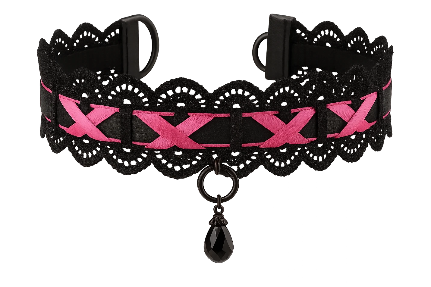 BLACKPINK-inspired gothic choker , no hearts, black and pink, cute, remove background emoji