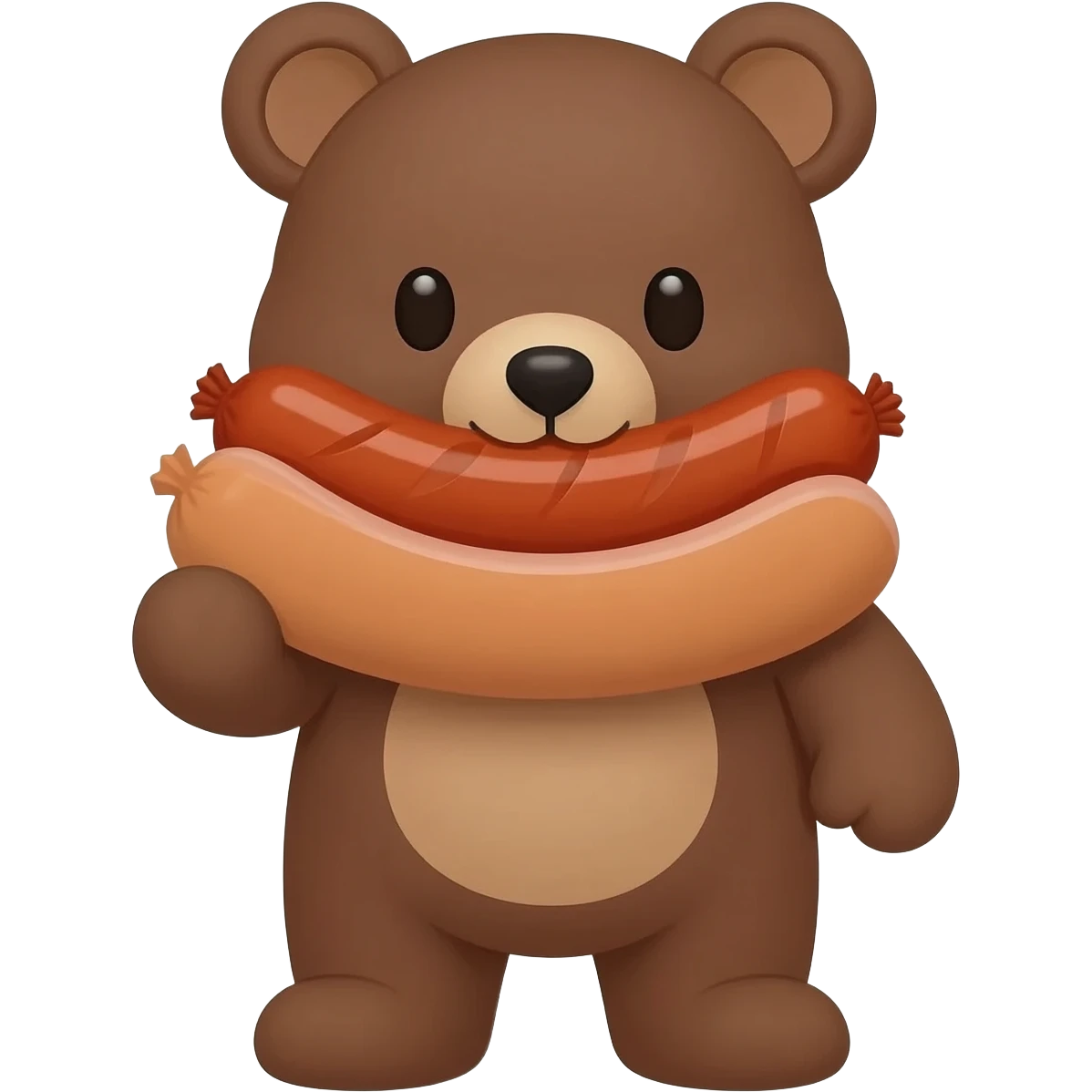 Cute Bear with sausage in his mouthe emoji