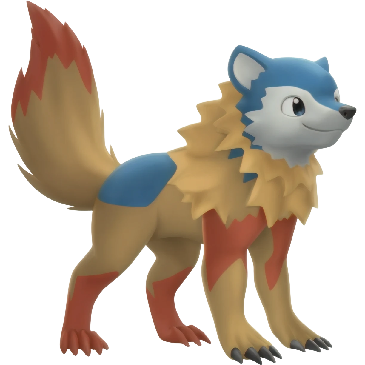 Trico-Sergal-Furret-Ferret-Wolverine-Vernid-fusion-Fakemon-animal-hybrid-creature, full body emoji