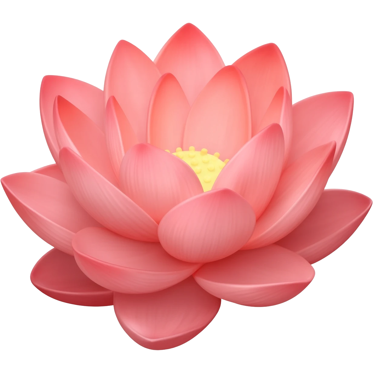 Coral color hyperrealistic lotus emoji