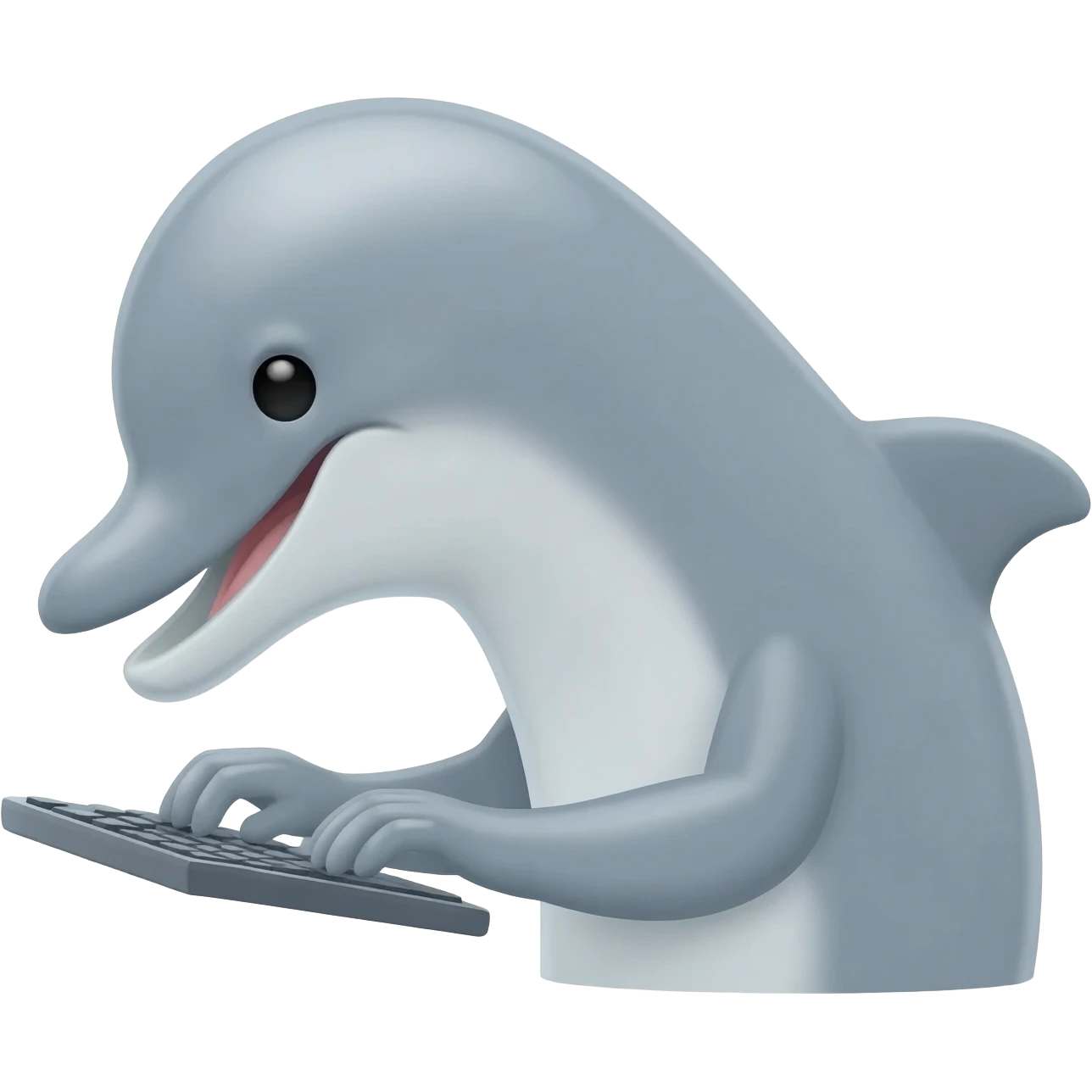 Dolphin typing at computer emoji