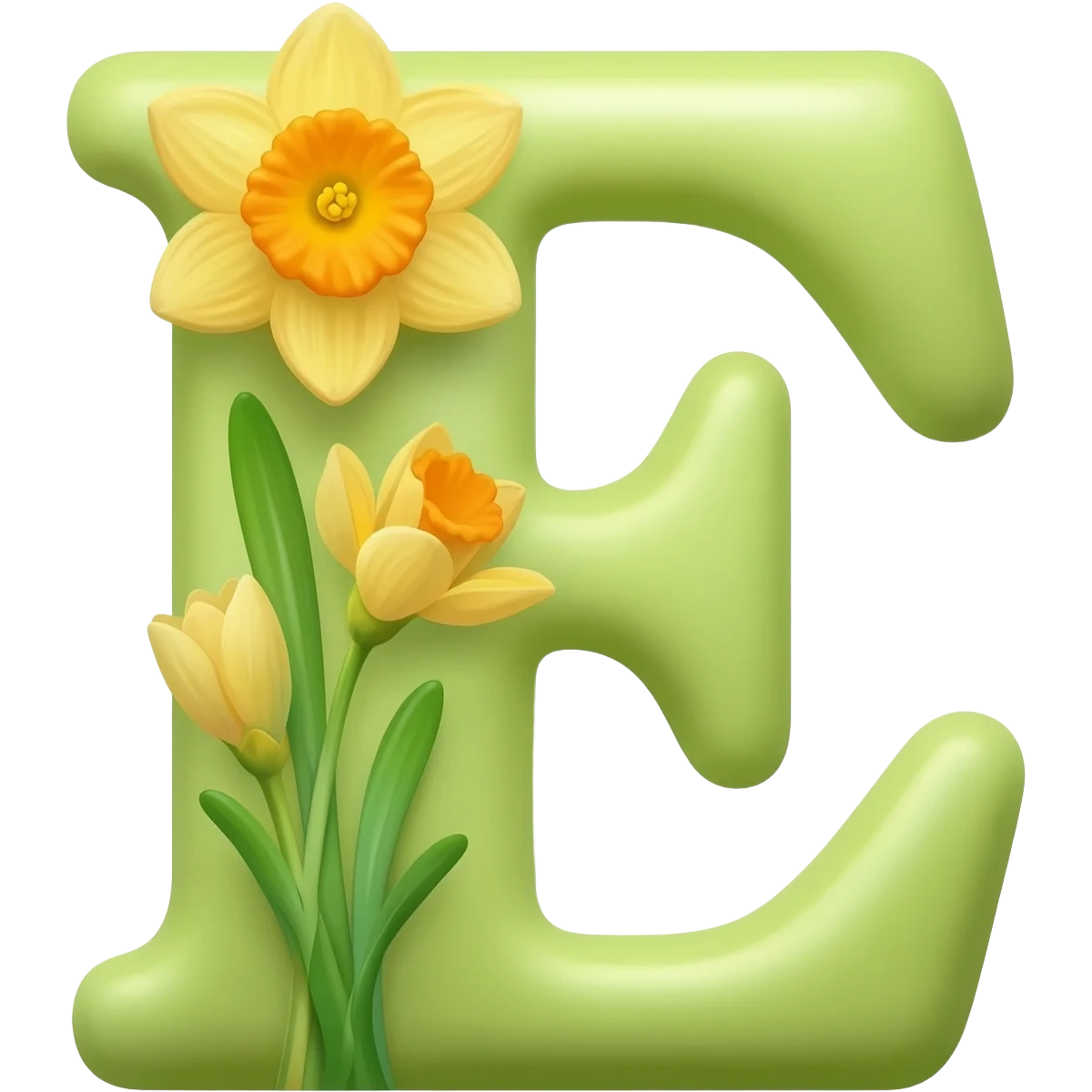 БУКВА E С НАРЦЫССАМИ emoji