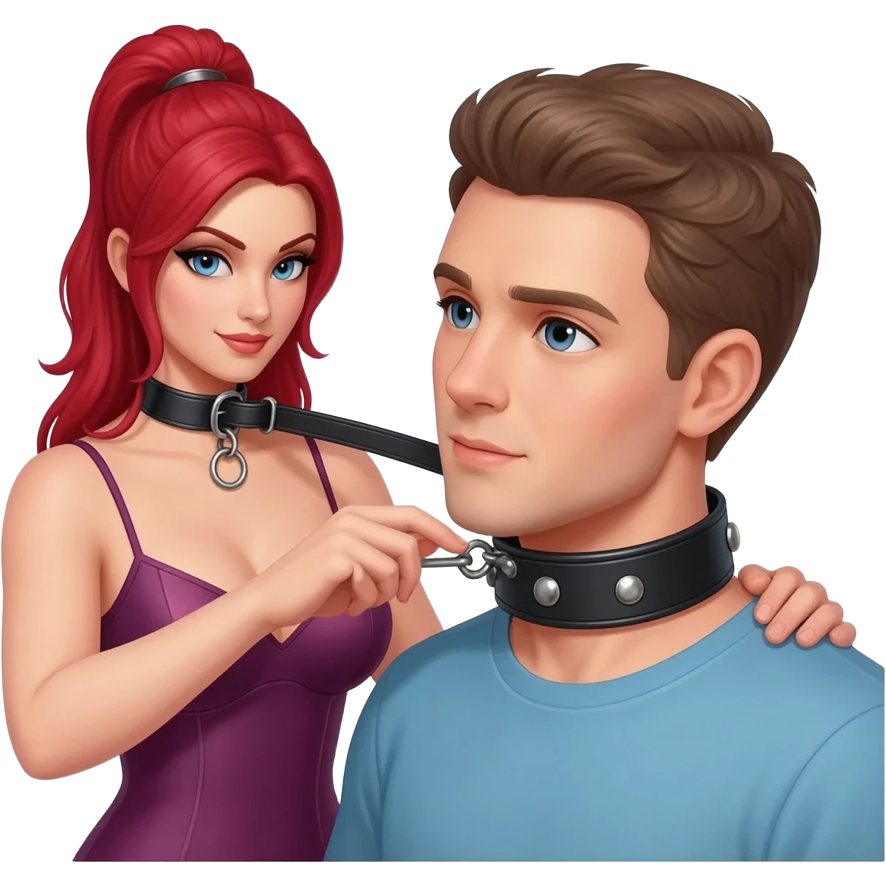 femdom legt mann halsband an emoji