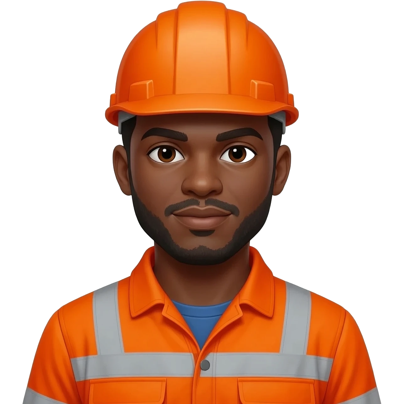 Casco naranja, overol naranja como trabajador de offshore oil piel morena emoji