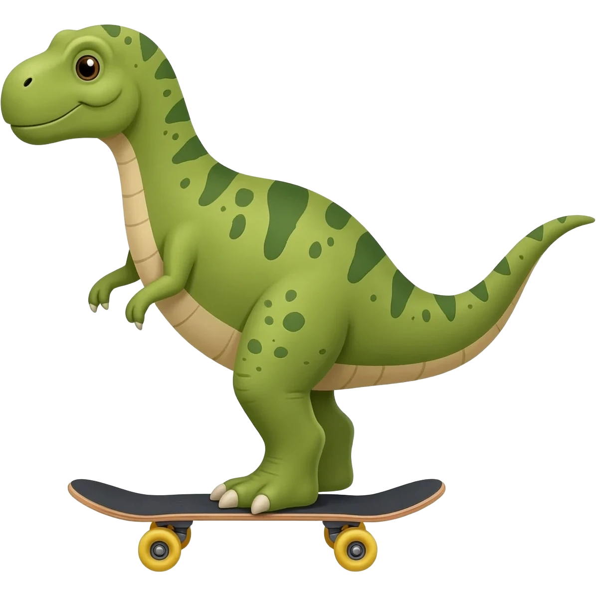 Dinosaur on a skateboard emoji