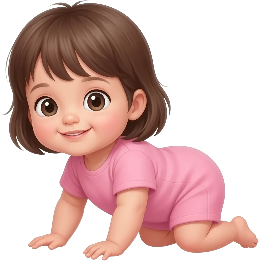 cute baby girl crawling emoji