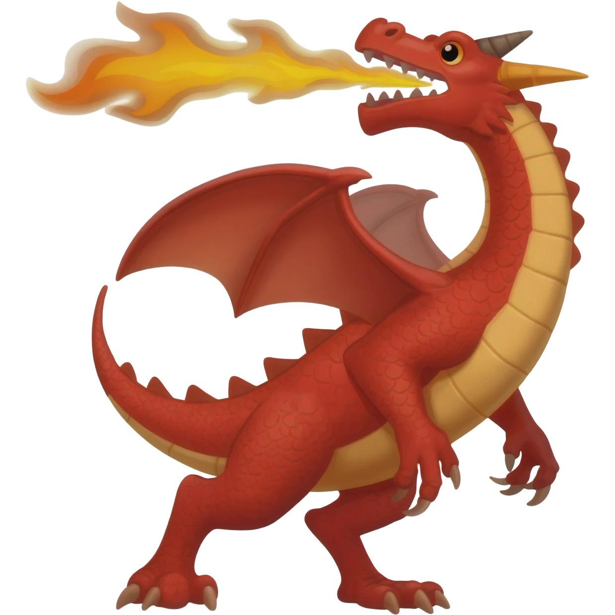 Дракон красный плюет огнем emoji