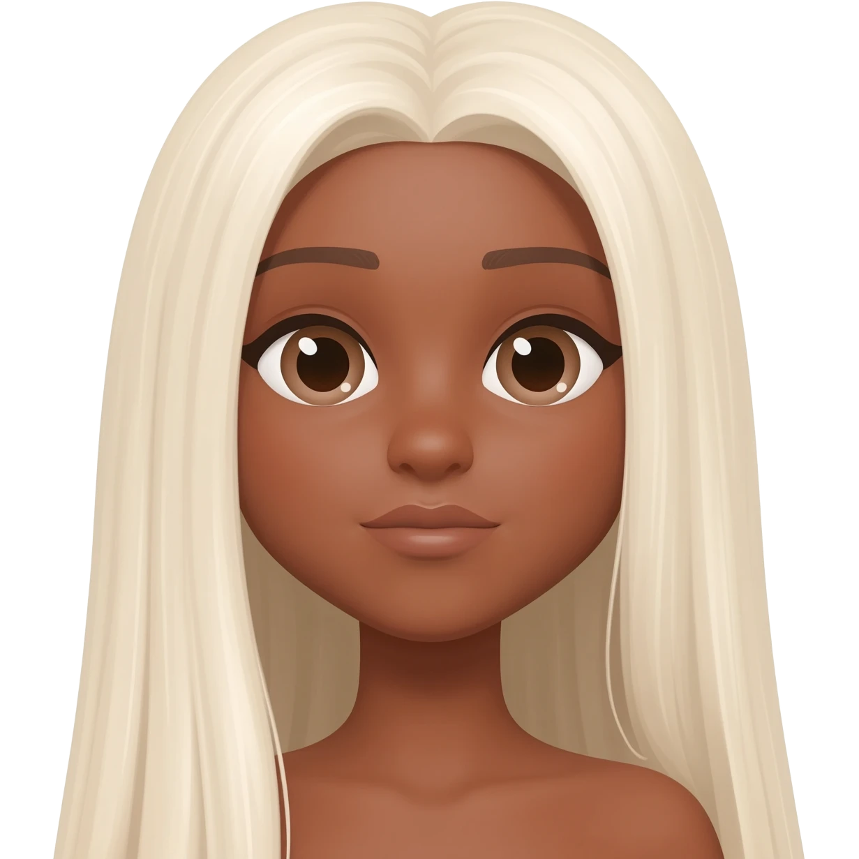 a house with friend-group girl-tanned-skin and super-long straight light platinum blonde hair-brown eyes emoji