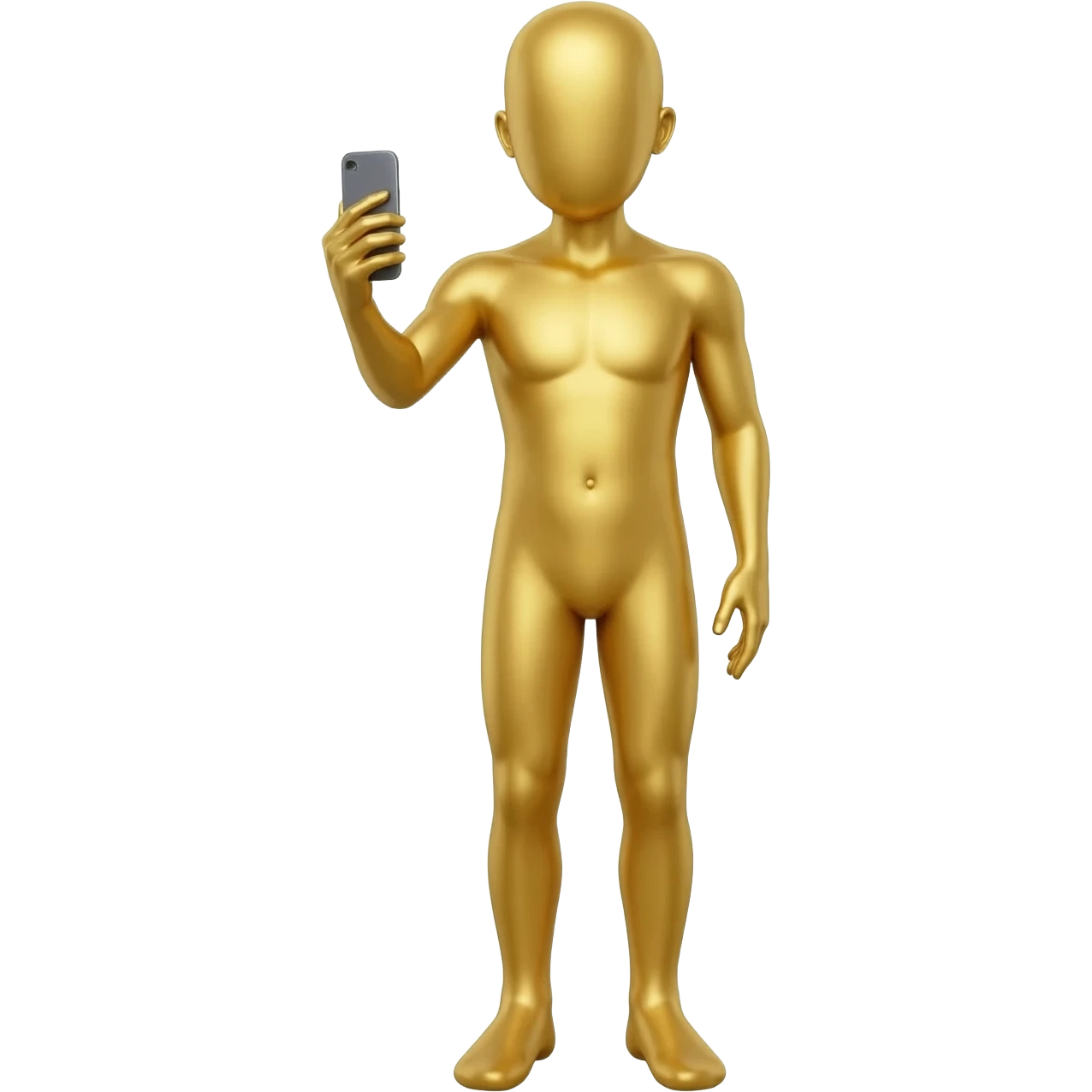 make a gold human (no gender) just standing tall show his whole body, make sure phone is being held vertically emoji