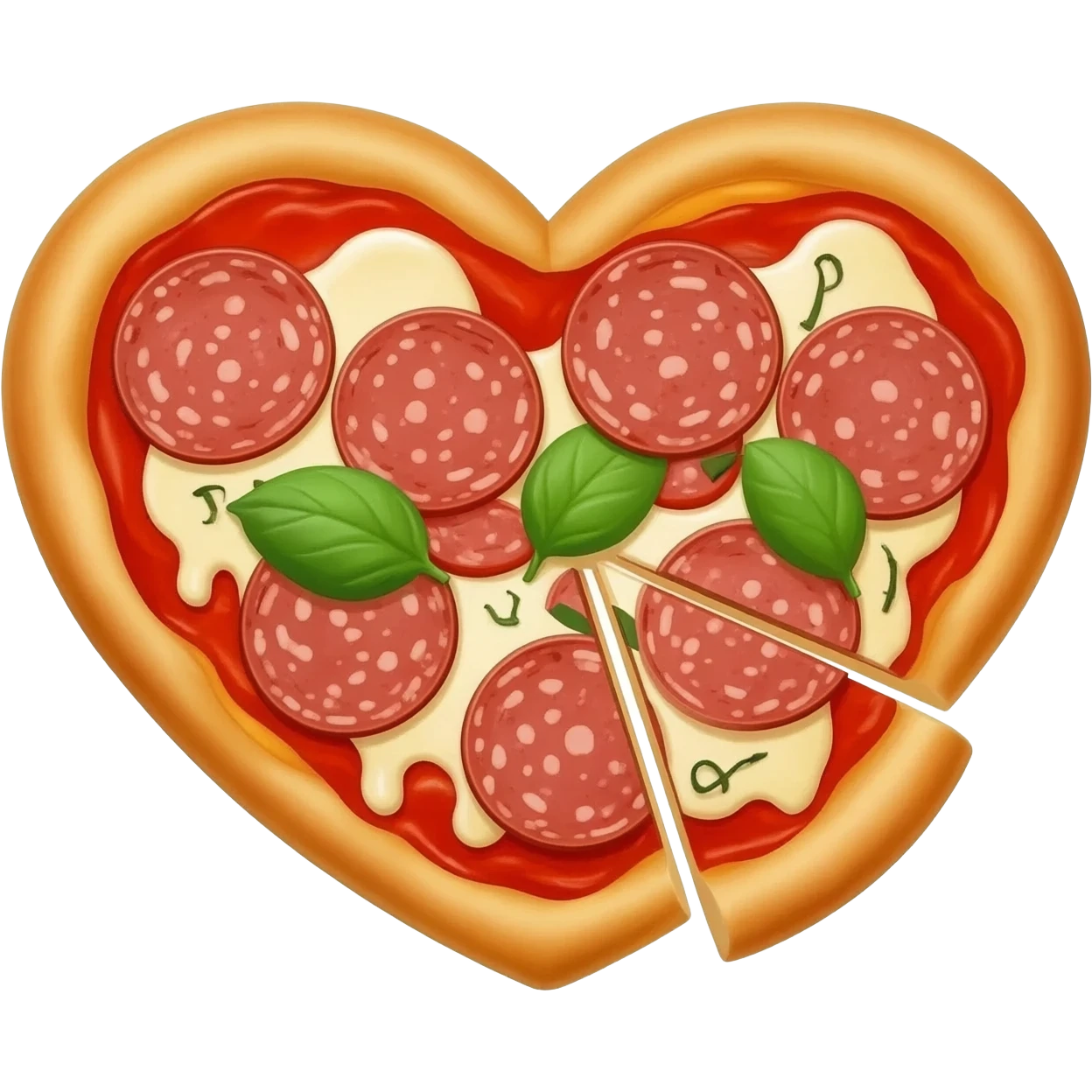 pizza shaped like a heart emoji