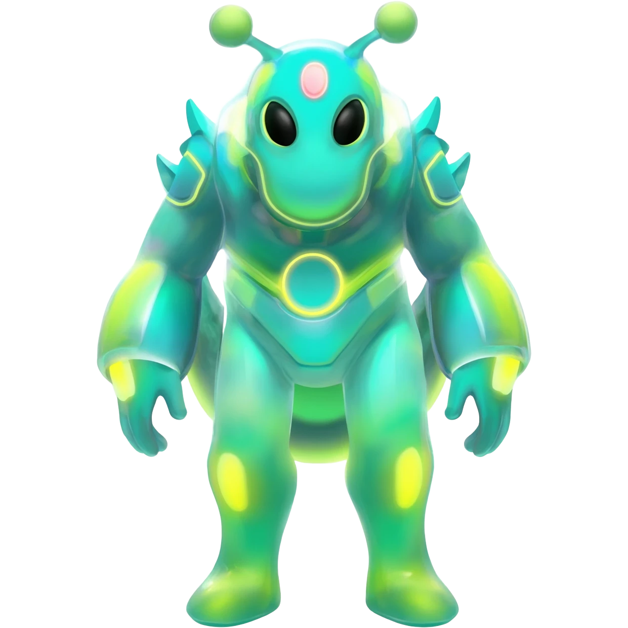 futuristic lush warm-colored neon-colored alien-Fakémon-creature (full body) emoji