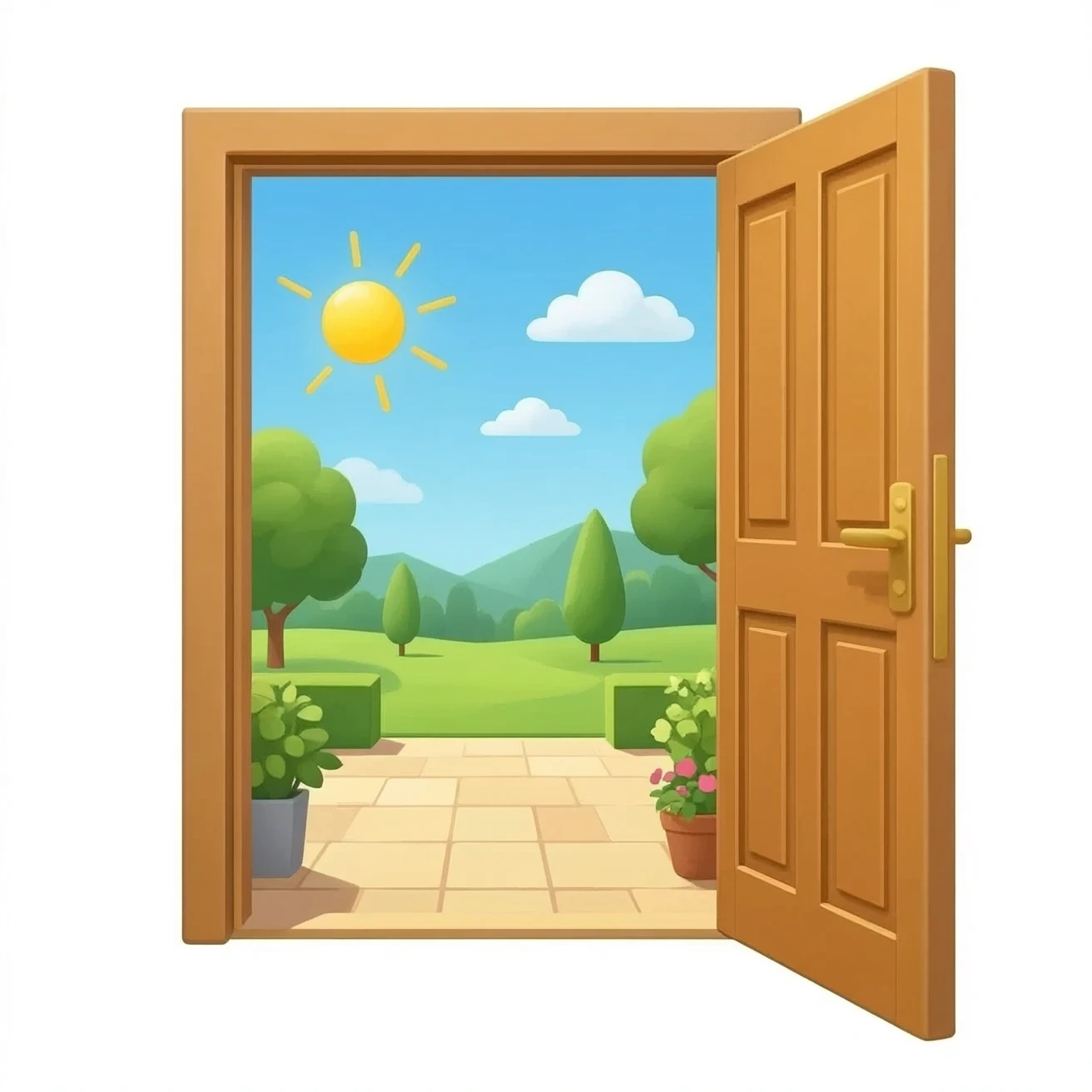 Open door to sunshine emoji