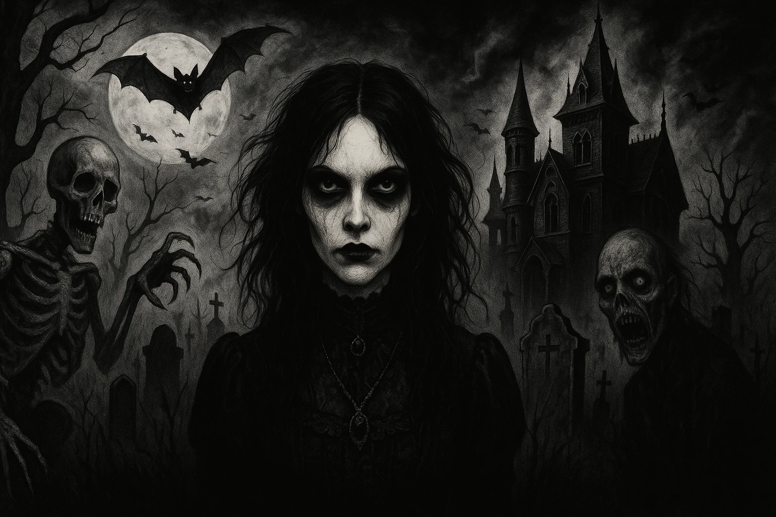 Goth scary banner emoji