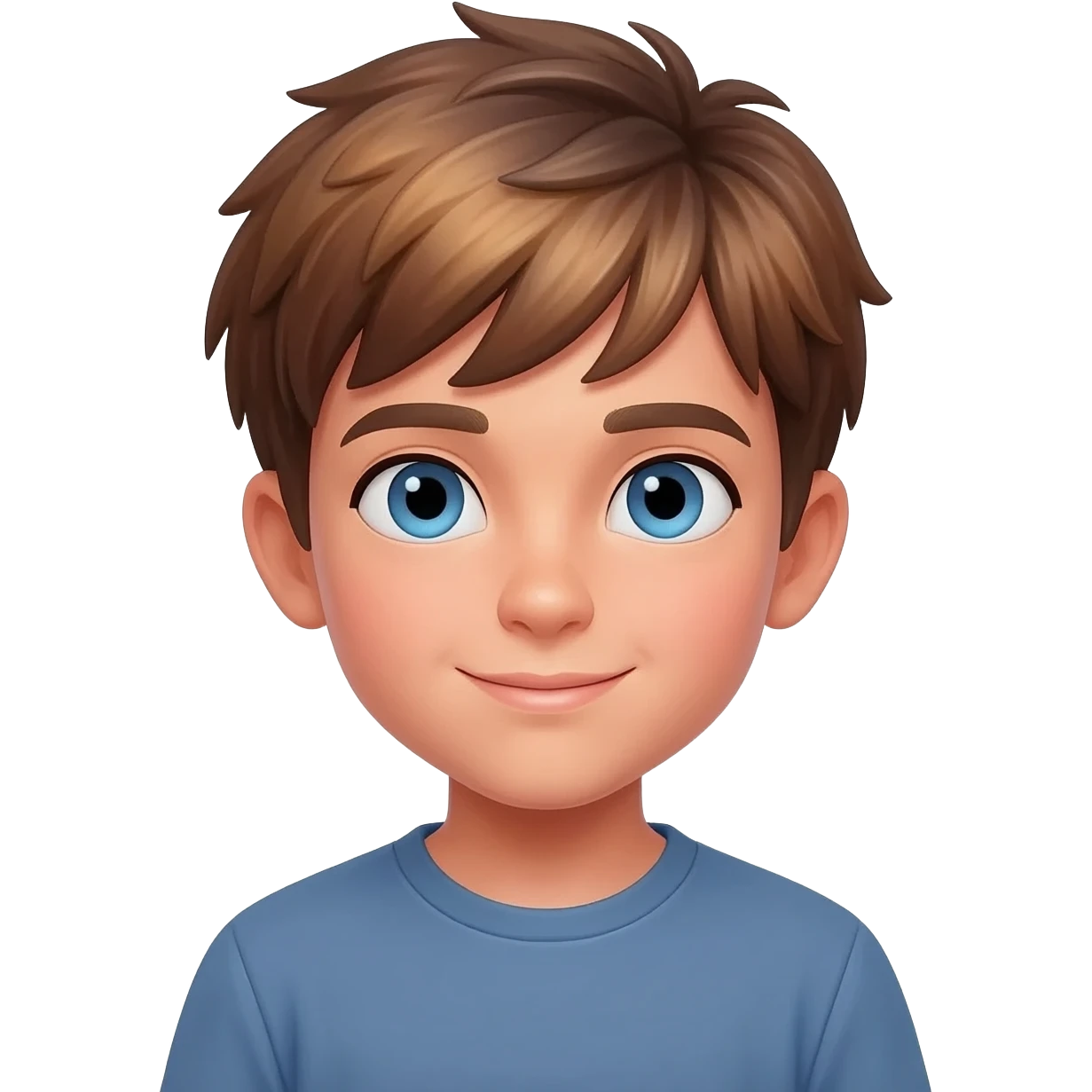 Garçon dégradé espagnol brun aux yeux bleus emoji