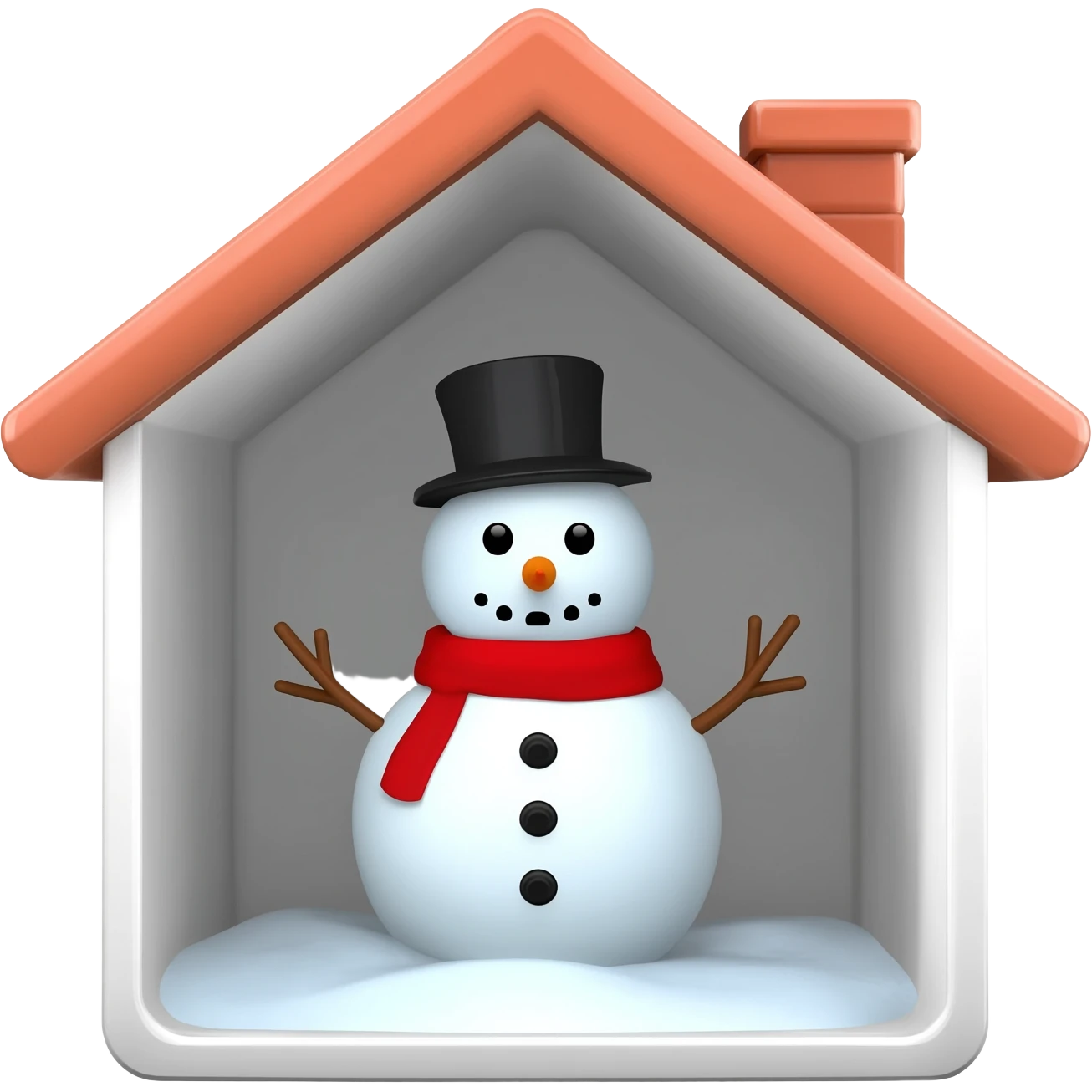 Make me a snowman inside a house emoji