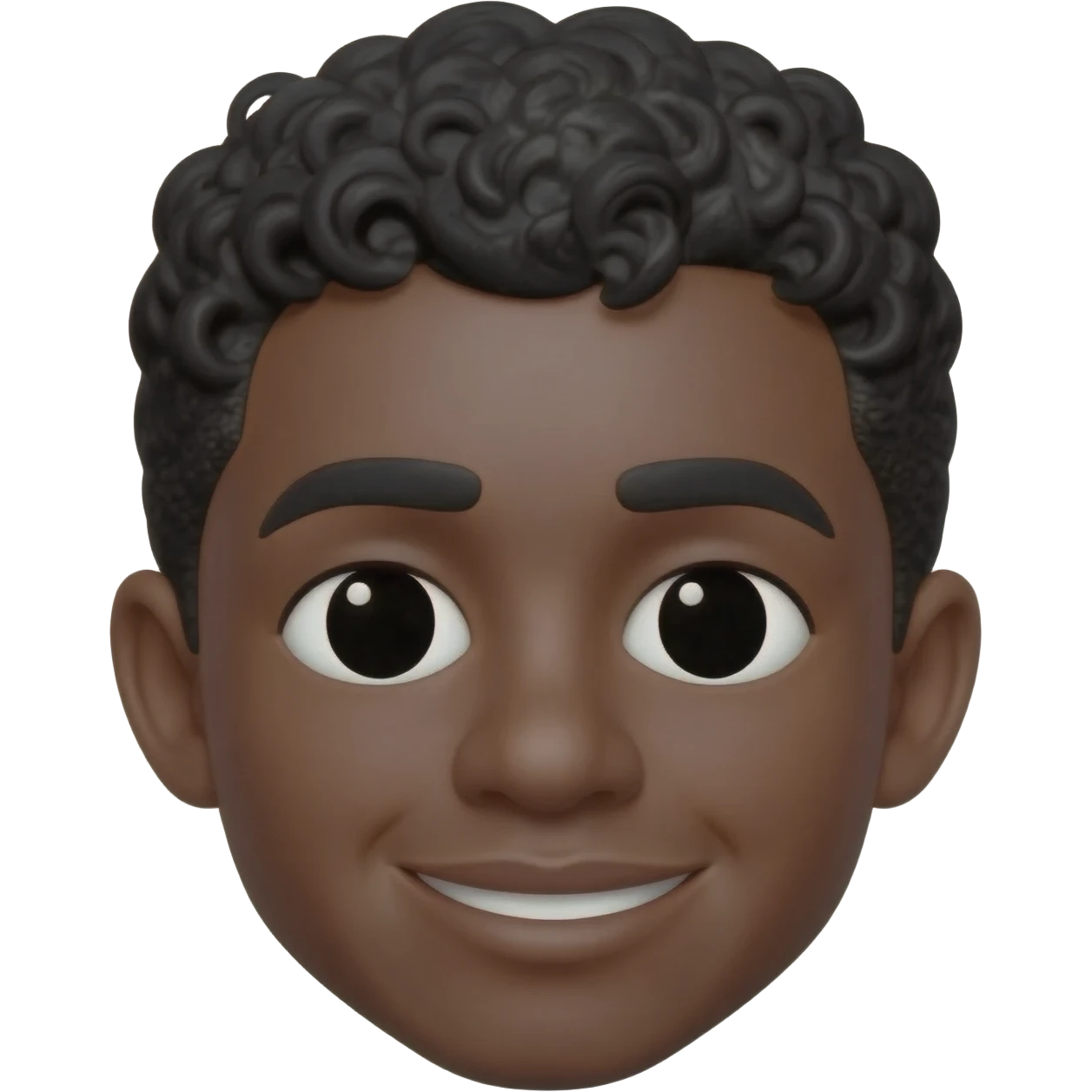 Black man memoji with waves short hair cut emoji