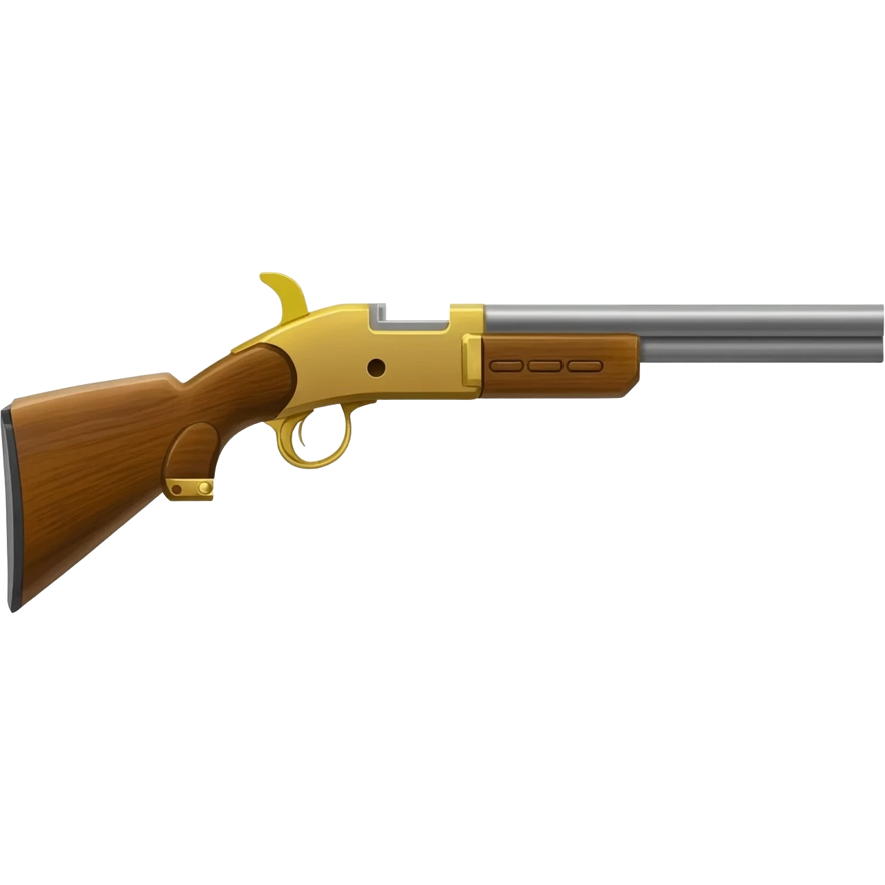 Golden plated hunting rifle with a long silver barrel emoji