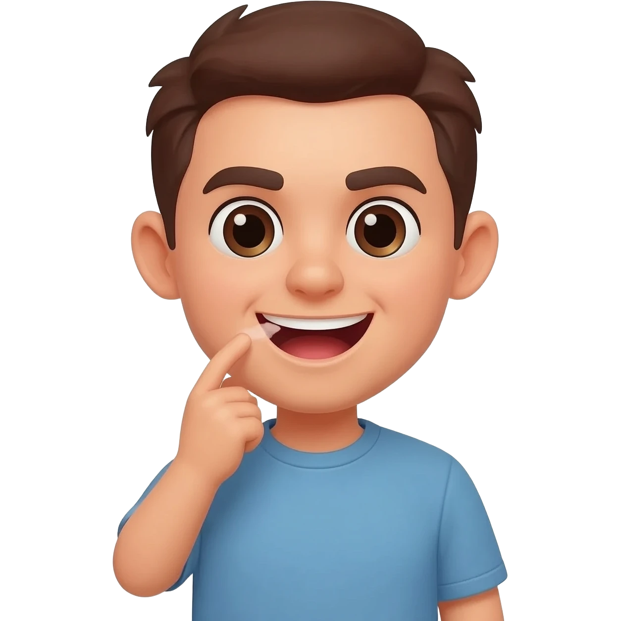 generic yellow circle emoji smiling while talk with bad breath emoji