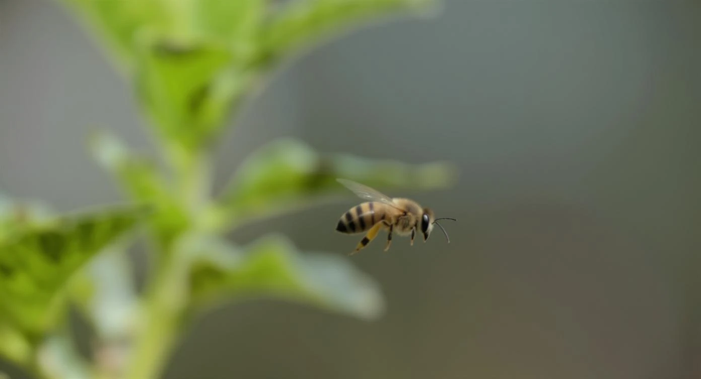 cinematic still, Photo of flyin bee, high speed photo emoji