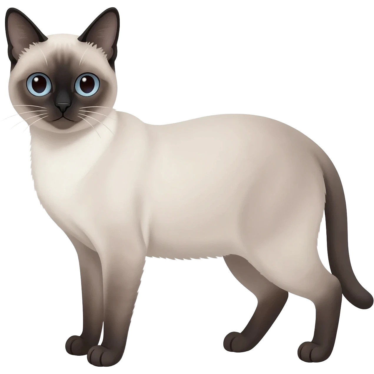 Gato siamês branco com grafite emoji