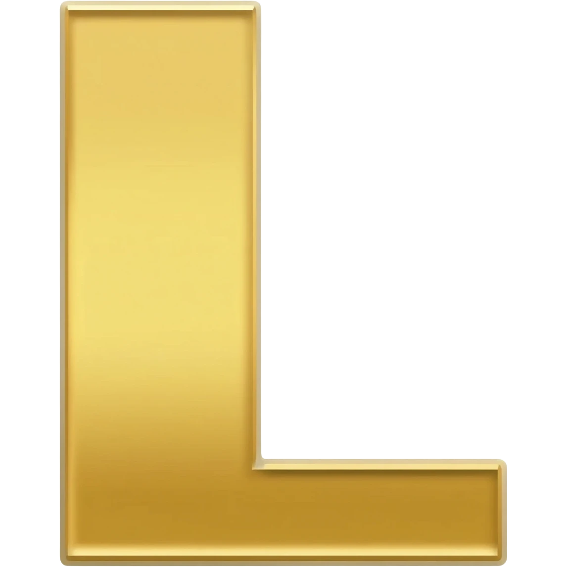 Golden L letter animated emoji for discord emoji