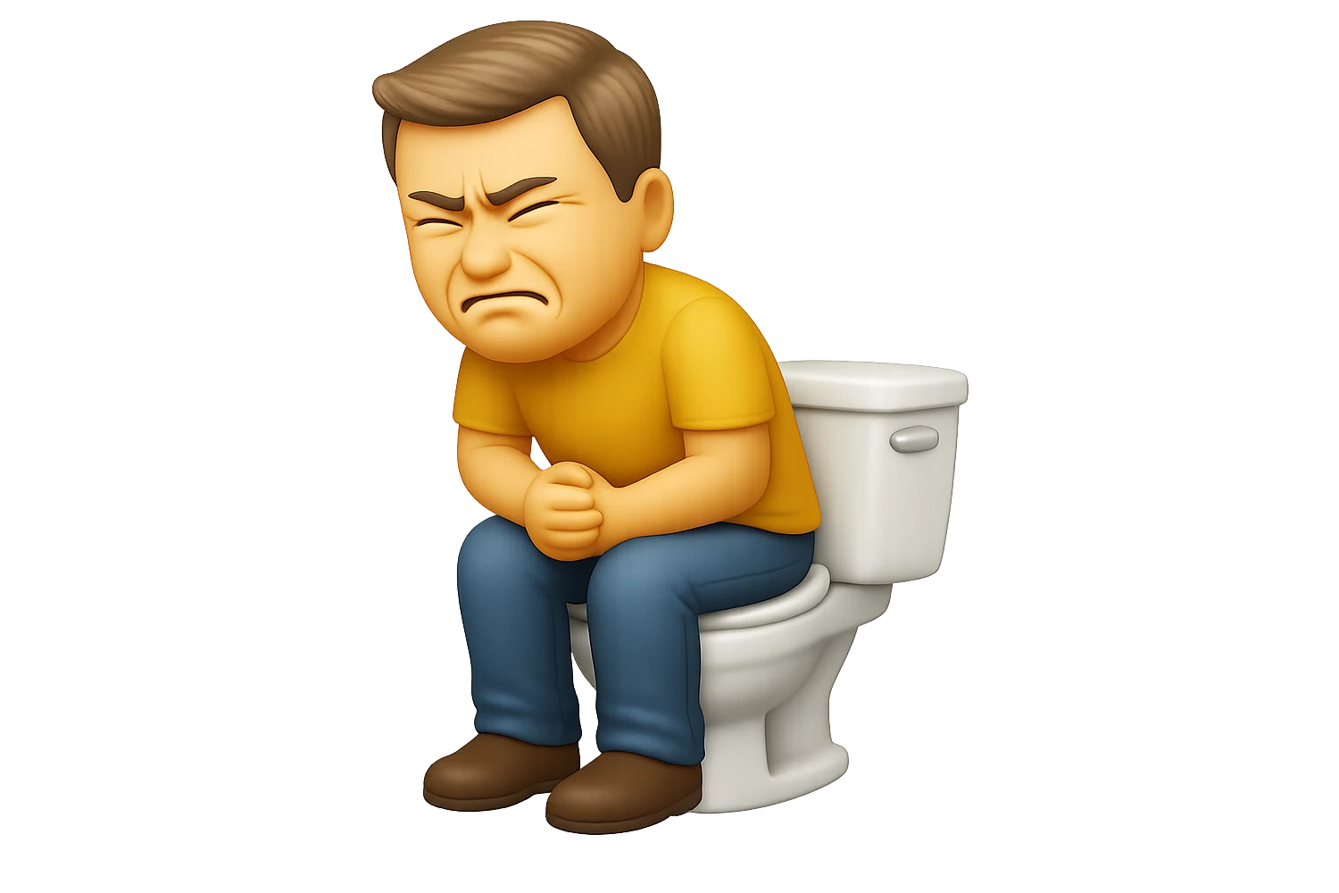 emoji stile iphone che riguarda l'argomento "stipsi/andrò al bagno oggi?", iperrealistico 4k emoji