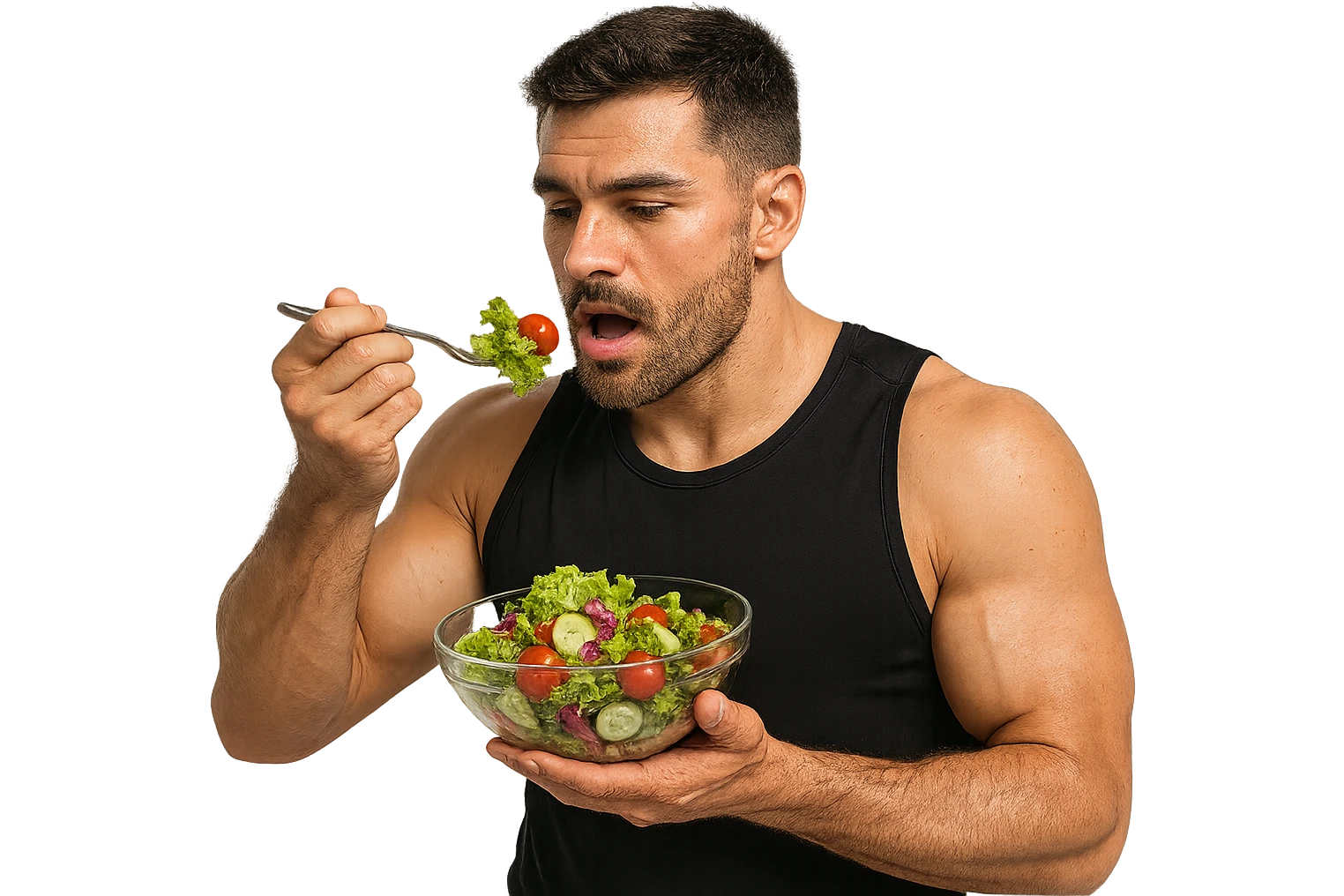 UOMO FITNESS CHE MANGIA INSALATA emoji