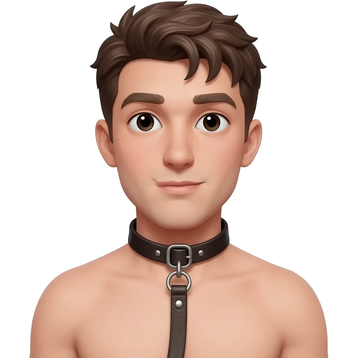Bdsm submissive young man leash emoji