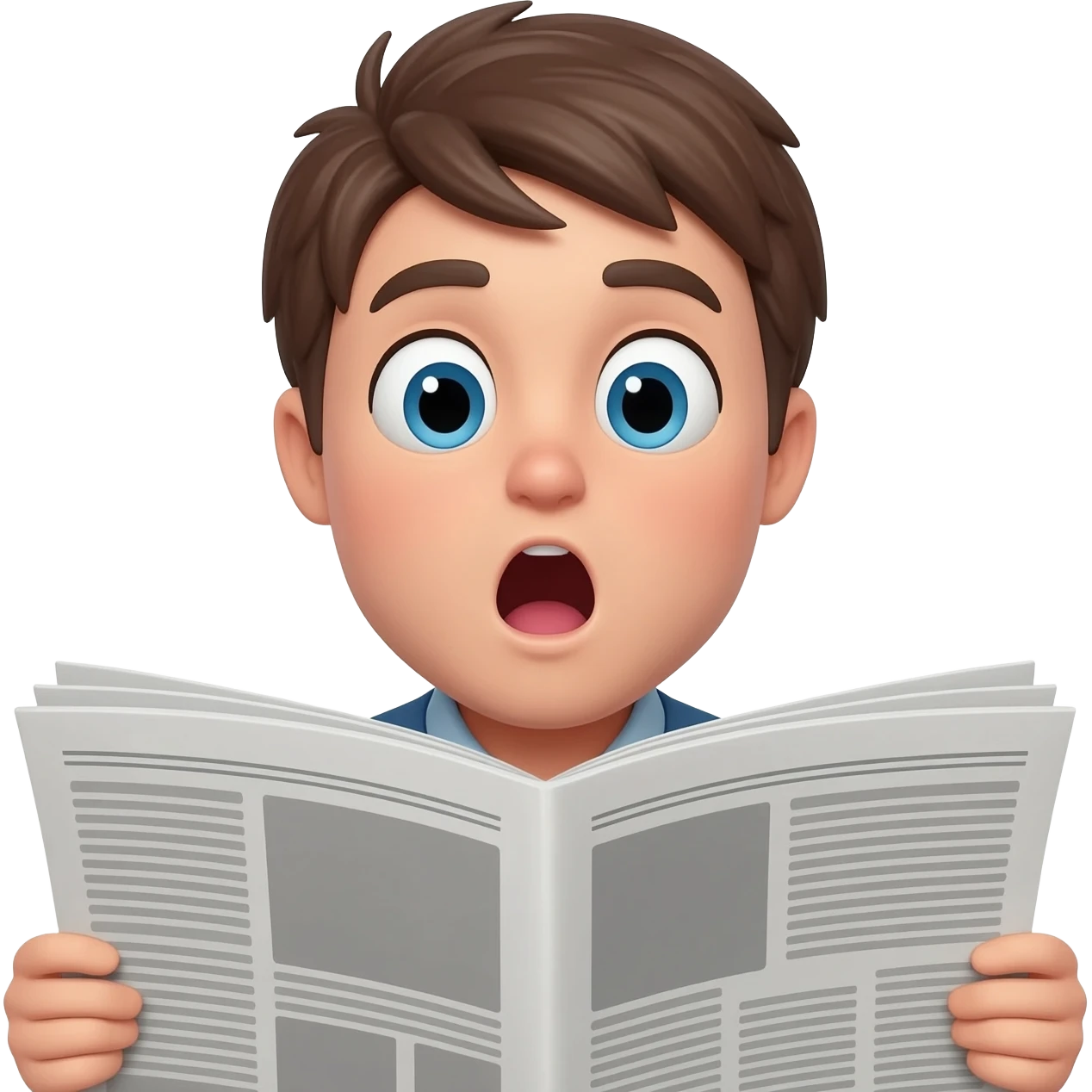 Person reading the news and being very surprised emoji
