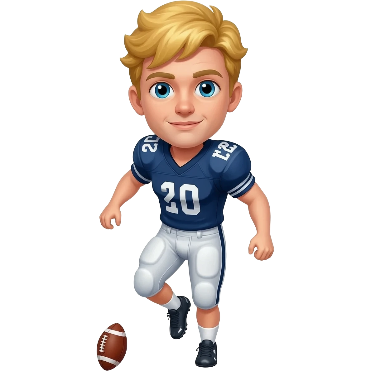 Blond guy playing football emoji