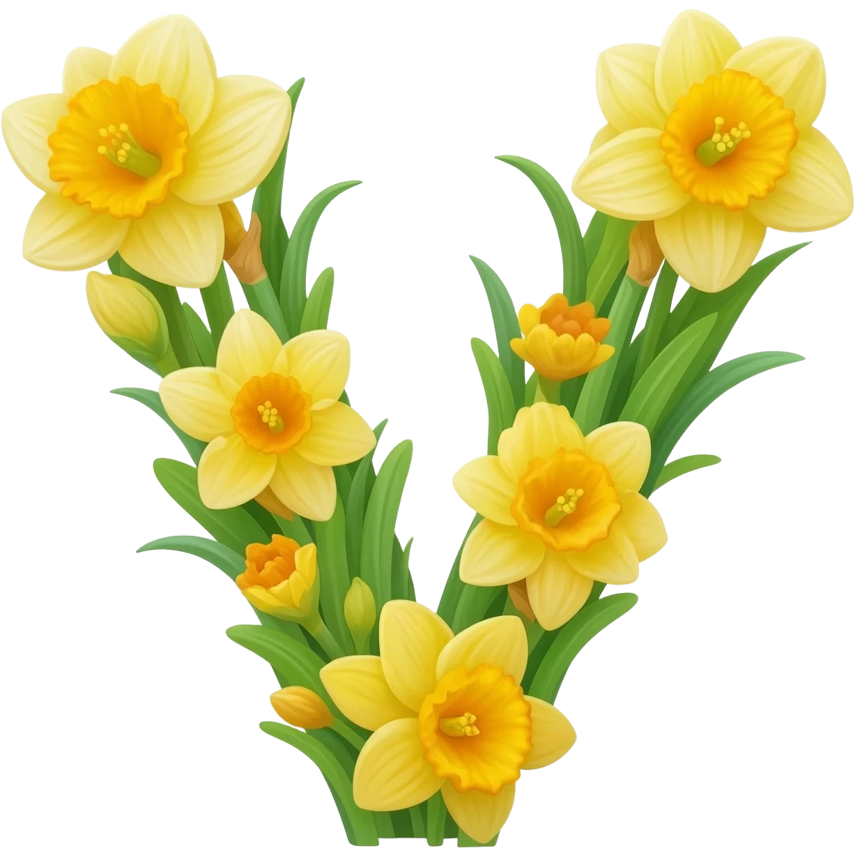 БУКВА V С НАРЦЫССАМИ emoji