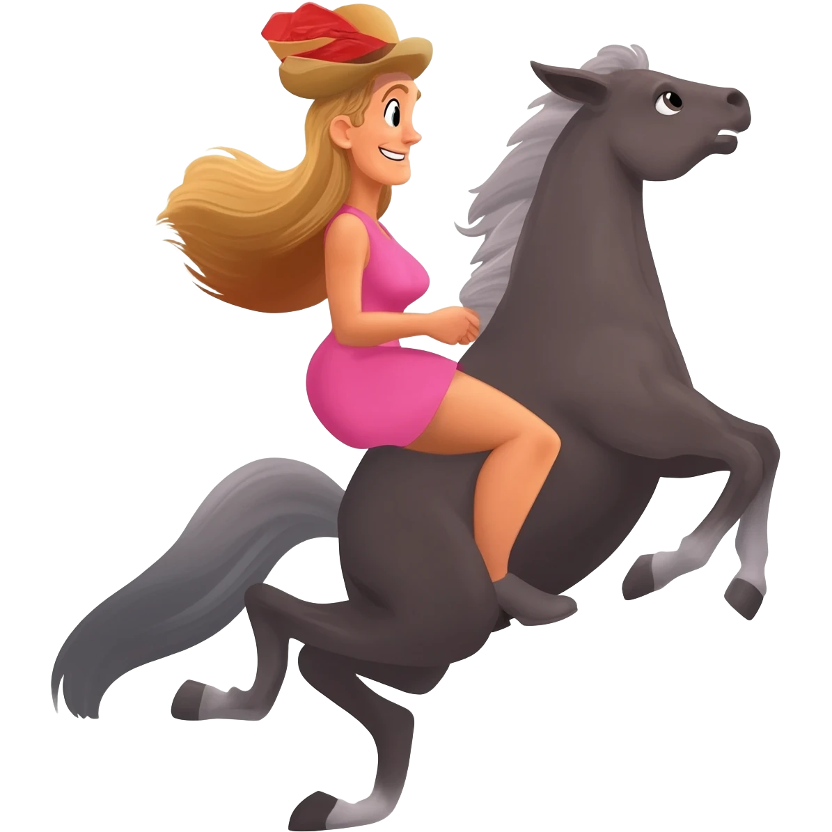 Woman riding man emoji