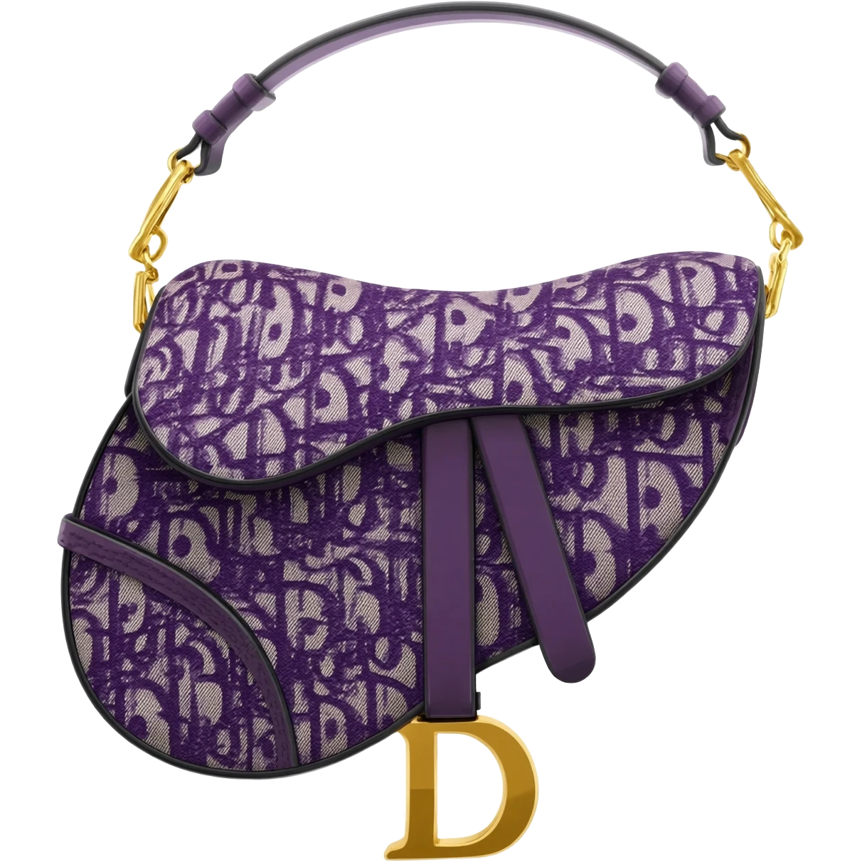 purple dior print saddle bag emoji