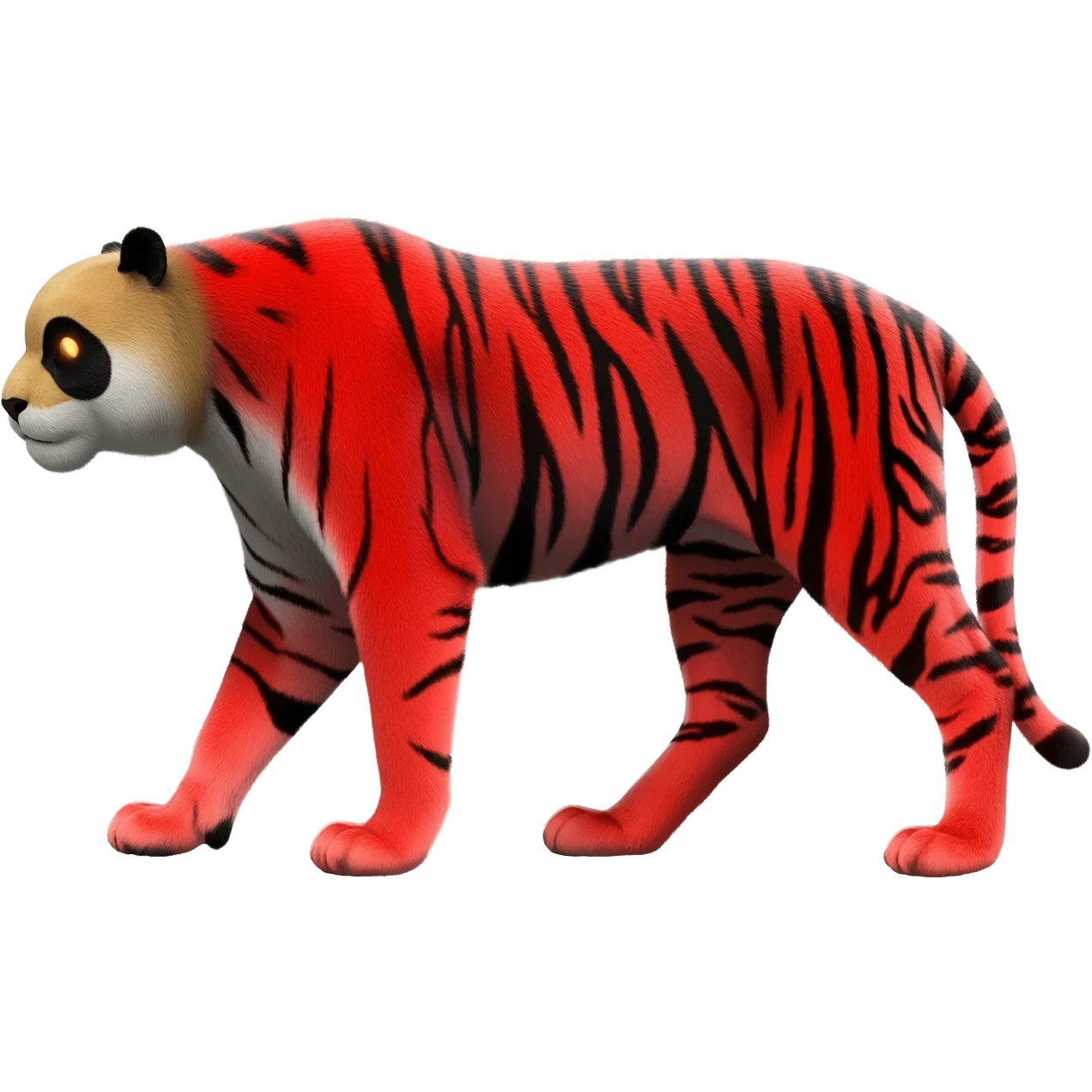 Caracal-Bobcat-Tiger-Red-Panda-fusion-hybrid-animal-creature, full body emoji