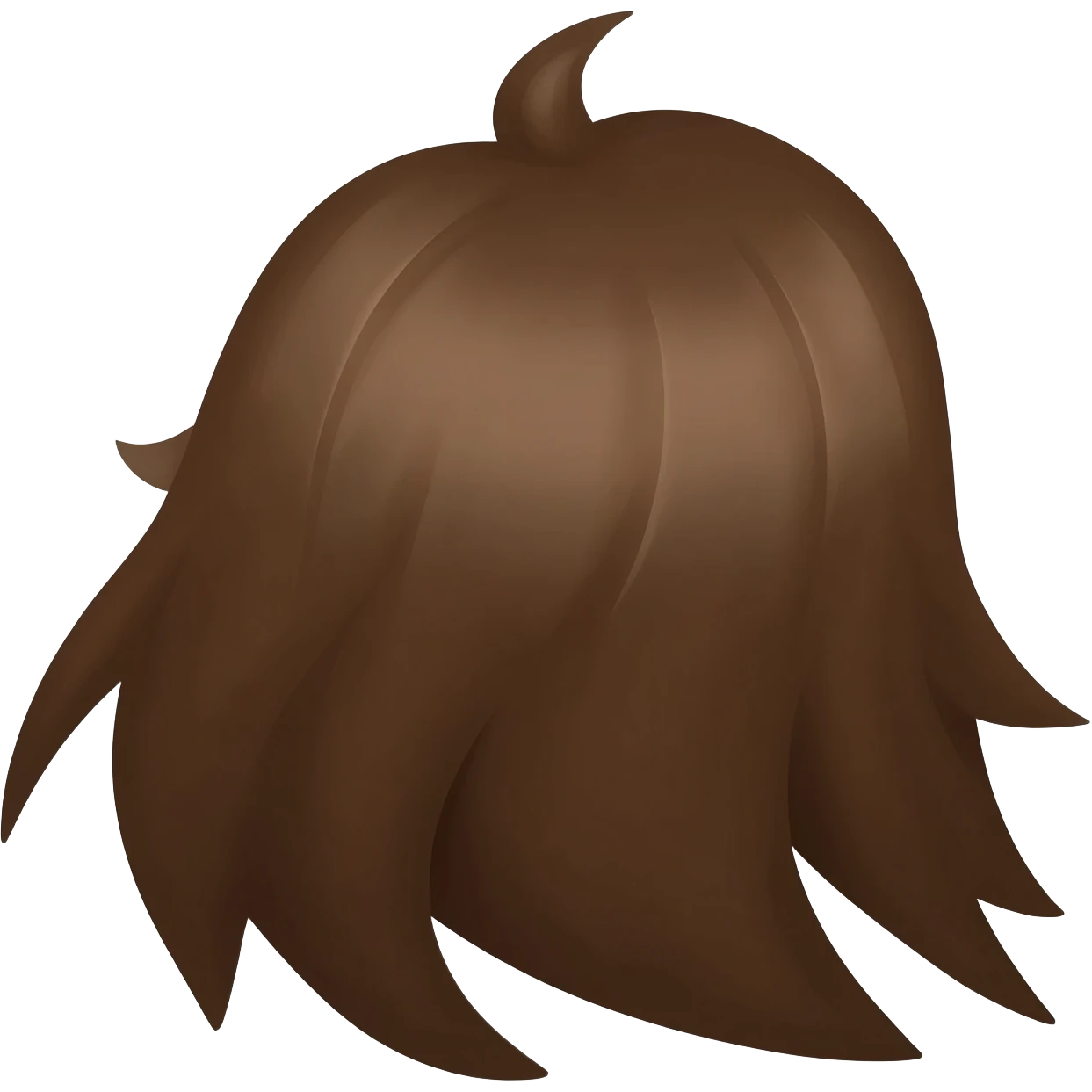 just one dark brown hair emoji