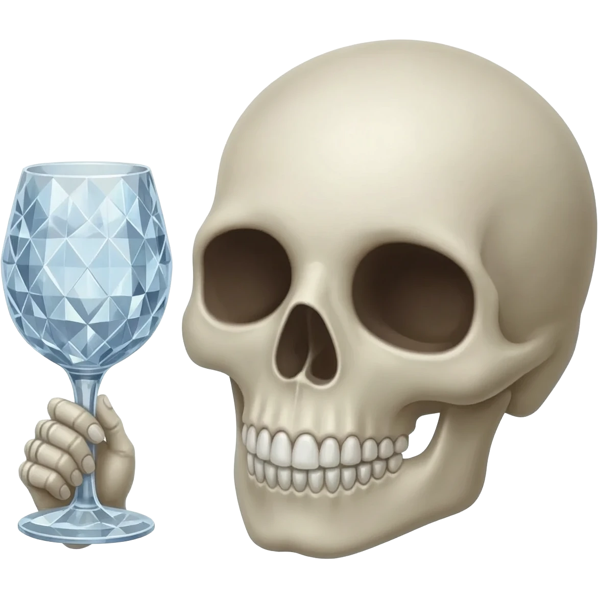 Una  de soltando un facto tomando un copa de vino Pero la calavera que sea emoji de iPhone y elegante emoji